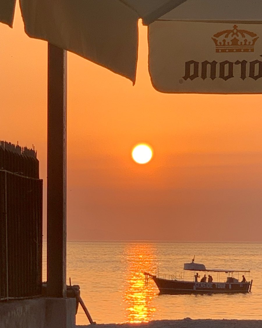 Sunset by the sea