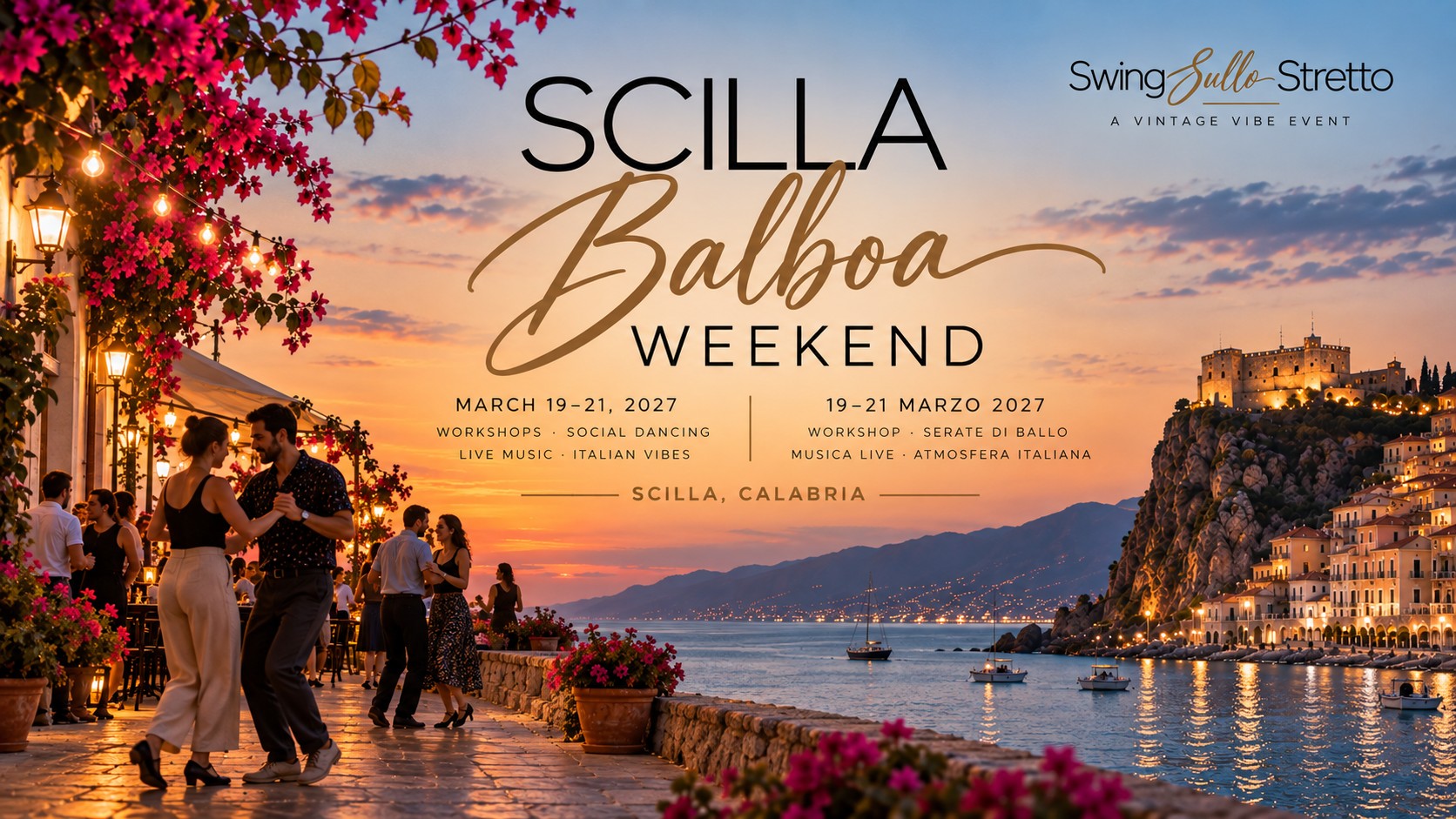 Scilla Balboa Weekend, March 19 to 21, 2027, presented by Swing sul Stretto